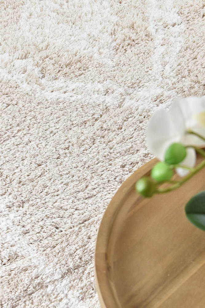 Barra Boho Beige Shaggy Rug