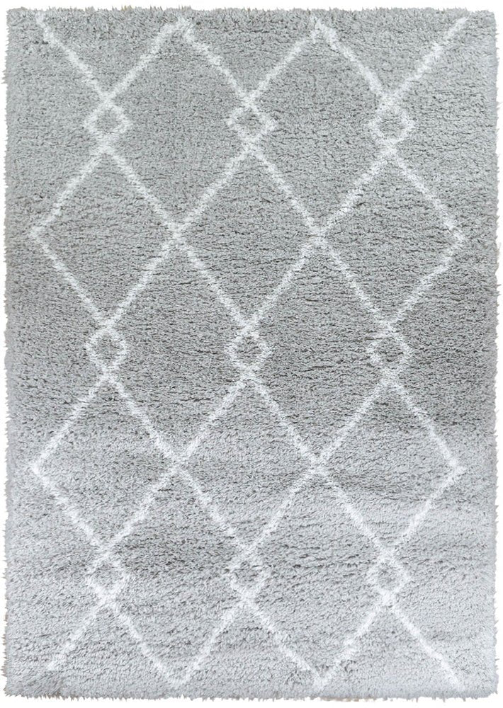 Barra Diamond Grey Shaggy Rug