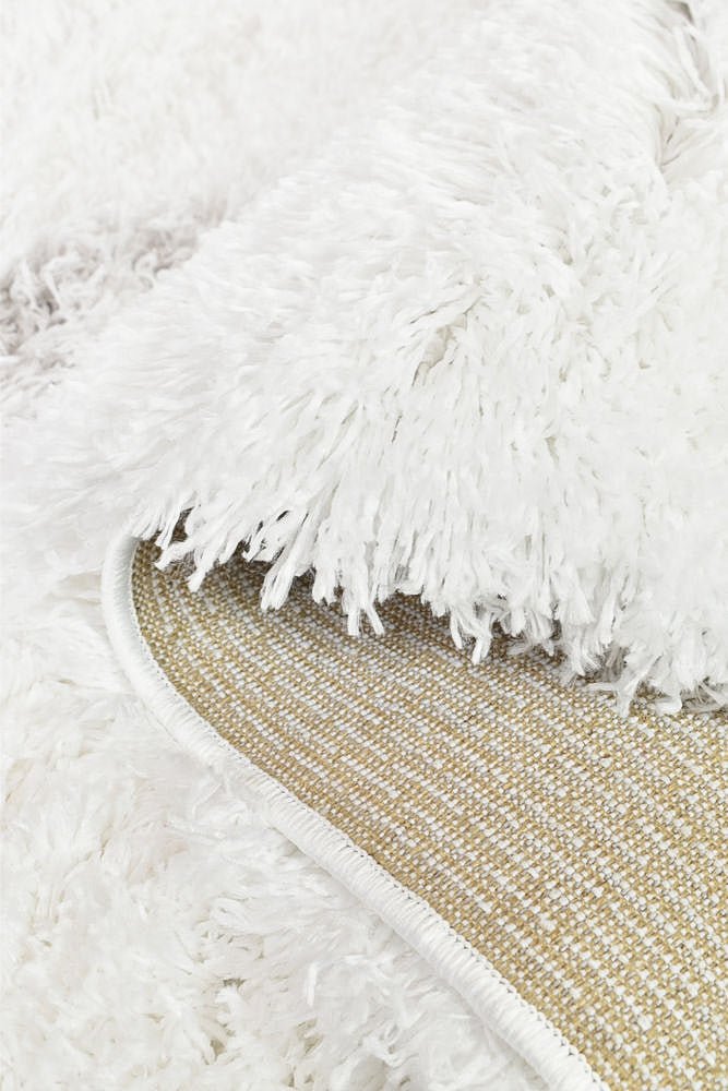 Barra Diamond White Shaggy Rug