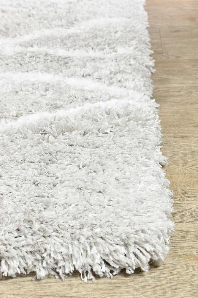 Barra Lines Grey Shaggy Rug