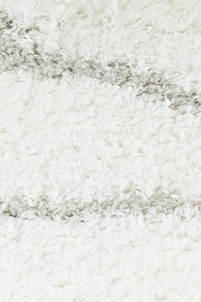 Barra Lines White Shaggy Rug