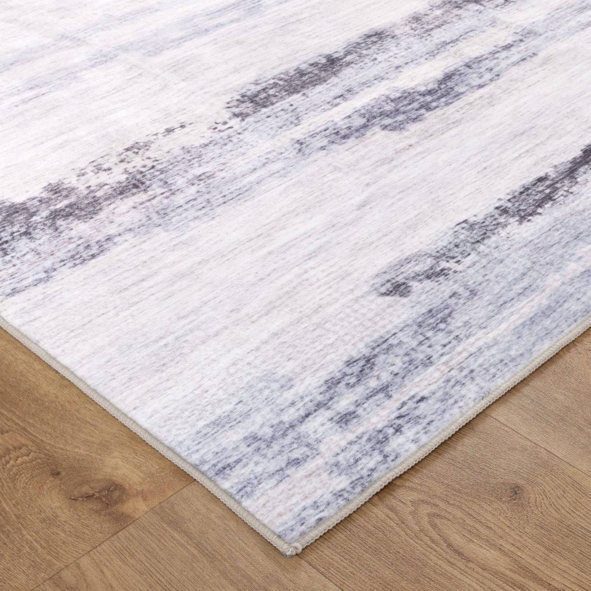 Berm Blue Multi Abstract Machine Washable Rug