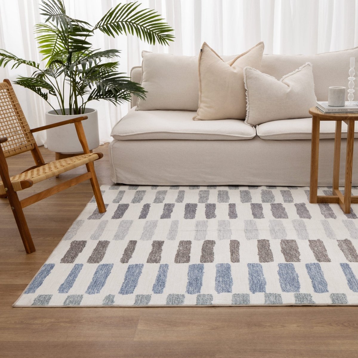 Berm Modern Stripes Machine Washable Rug