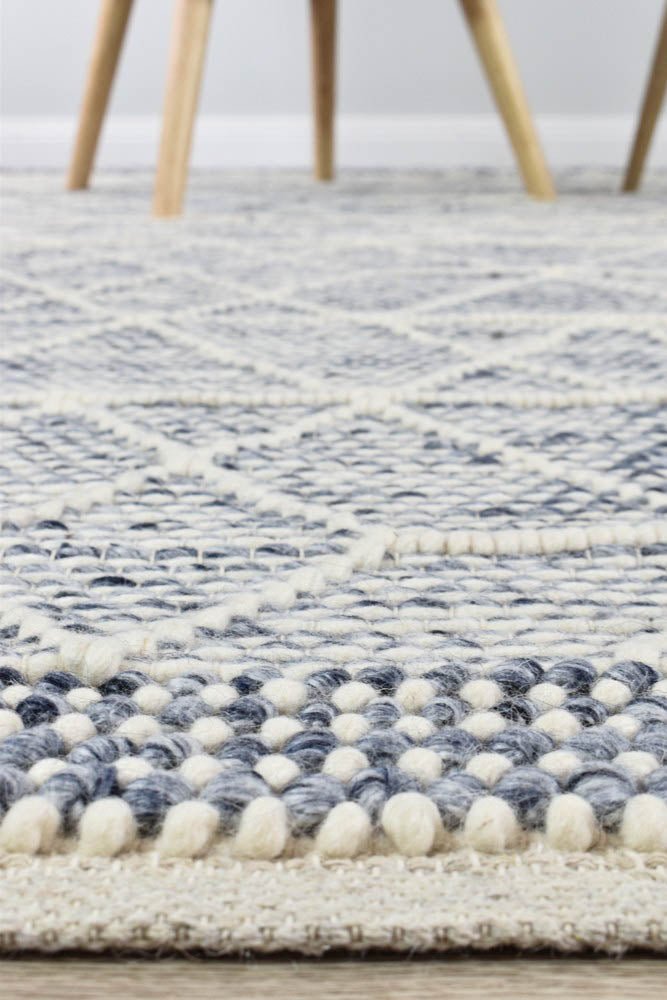 Carmen Blue White Wool Rug