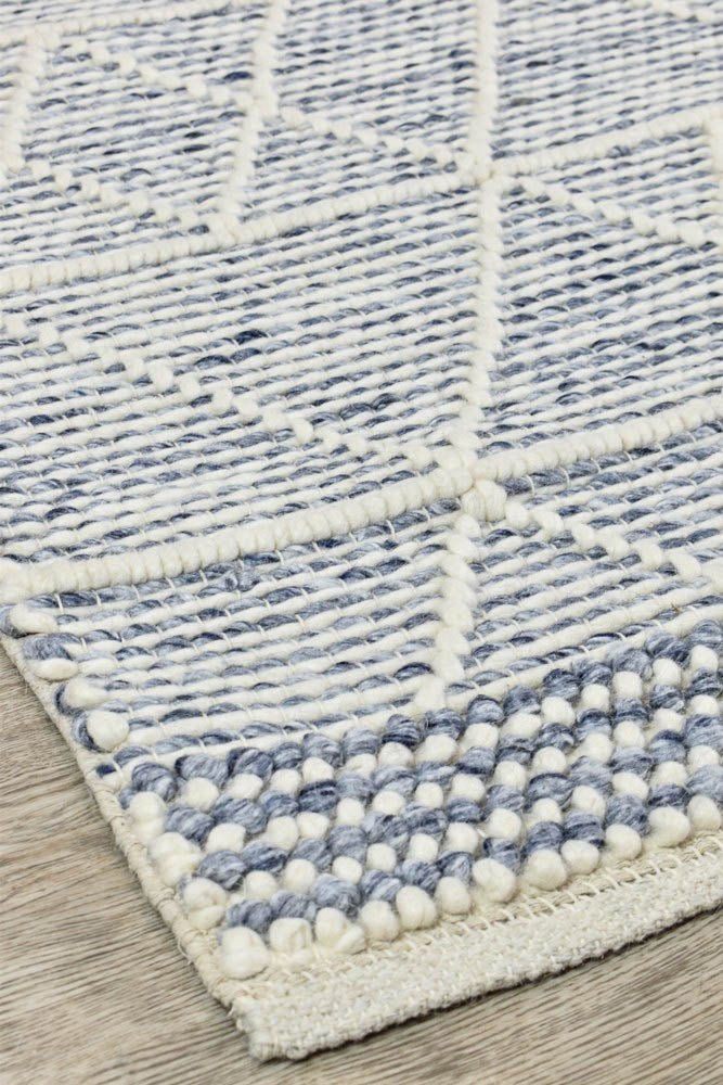 Carmen Blue White Wool Rug