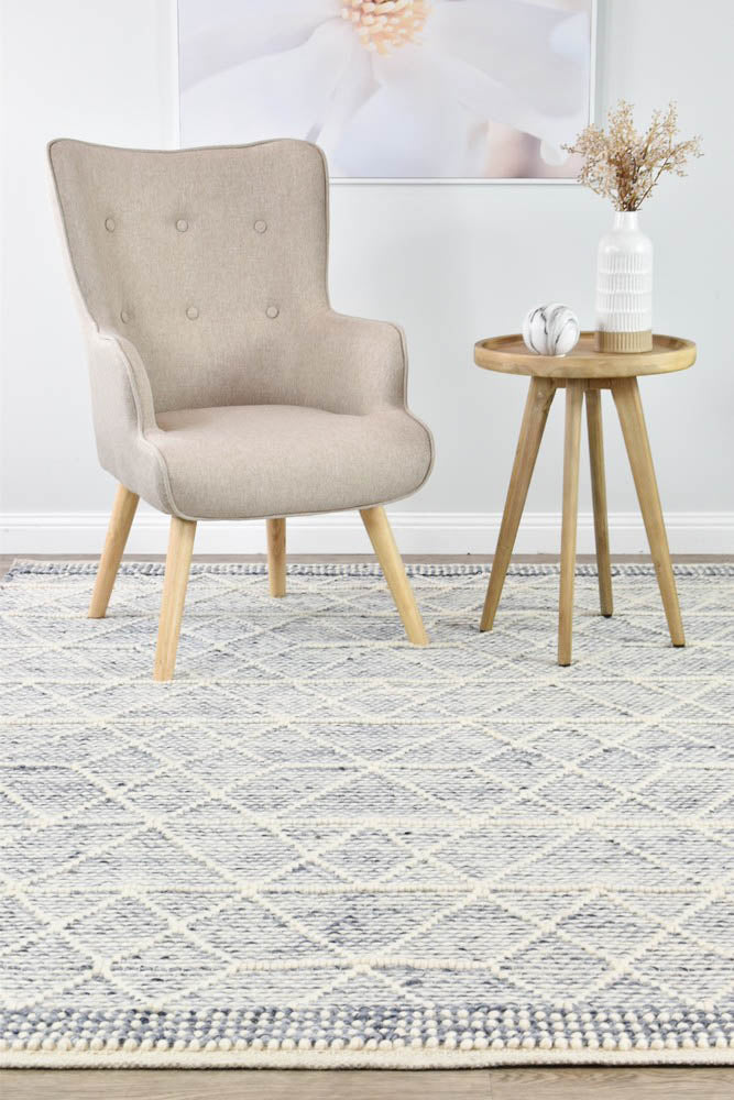 Carmen Blue White Wool Rug