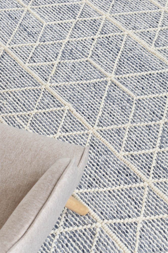 Carmen Blue White Wool Rug