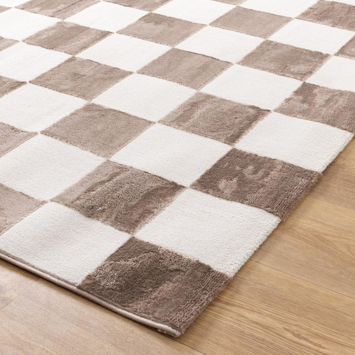 Cleo Checkered Cream Brown Rug