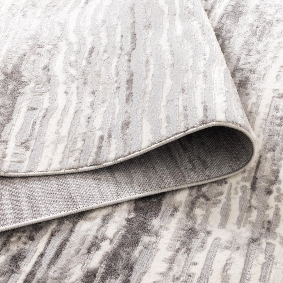 Cleo Distressed Lines Grey Rug