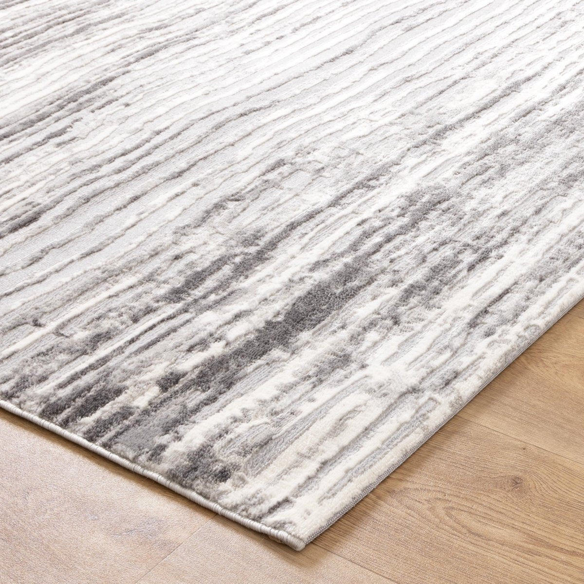 Cleo Distressed Lines Grey Rug