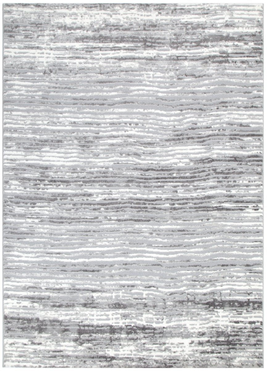 Cleo Distressed Lines Grey Rug