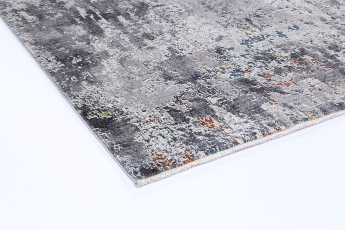 Coral Distressed Watercolour Grey Multi Rug