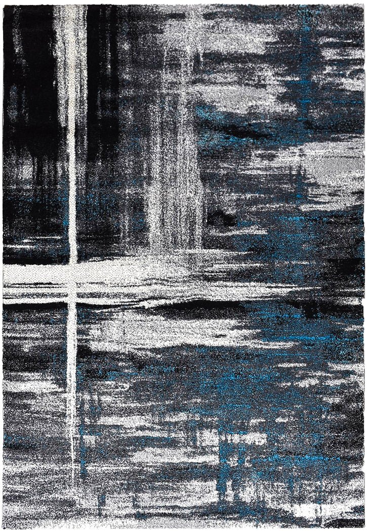 Dior Abstract Grey Turquoise Modern Rug