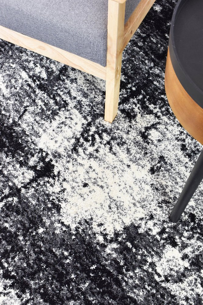 Dior Black White Modern Rug