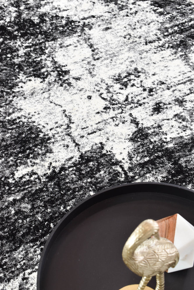 Dior Black White Modern Rug