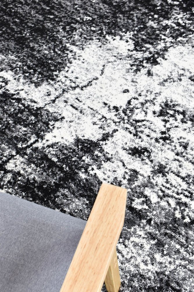 Dior Black White Modern Rug