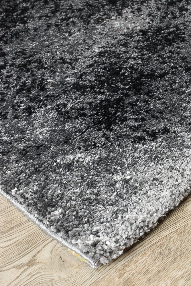 Dior Paralax Dark Grey White Modern Rug