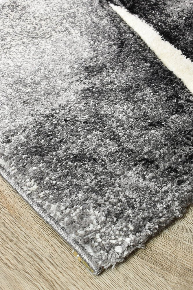 Dior Paralax Dark Grey White Modern Rug