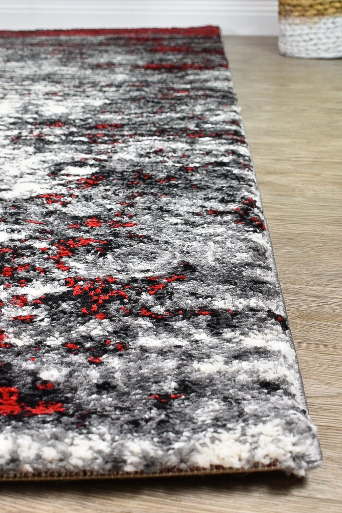 Dior White Red Modern Rug