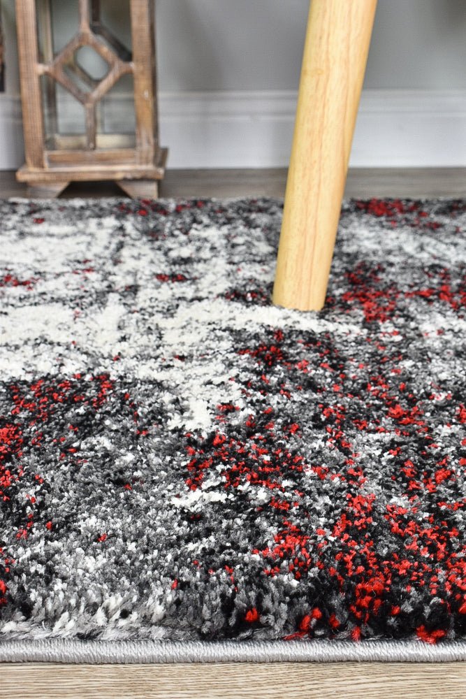 Dior White Red Modern Rug