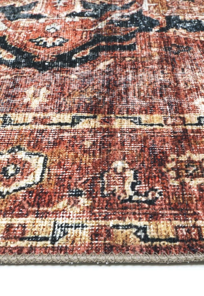 Distressed Vintage Cezanne Terracotta Area Rug