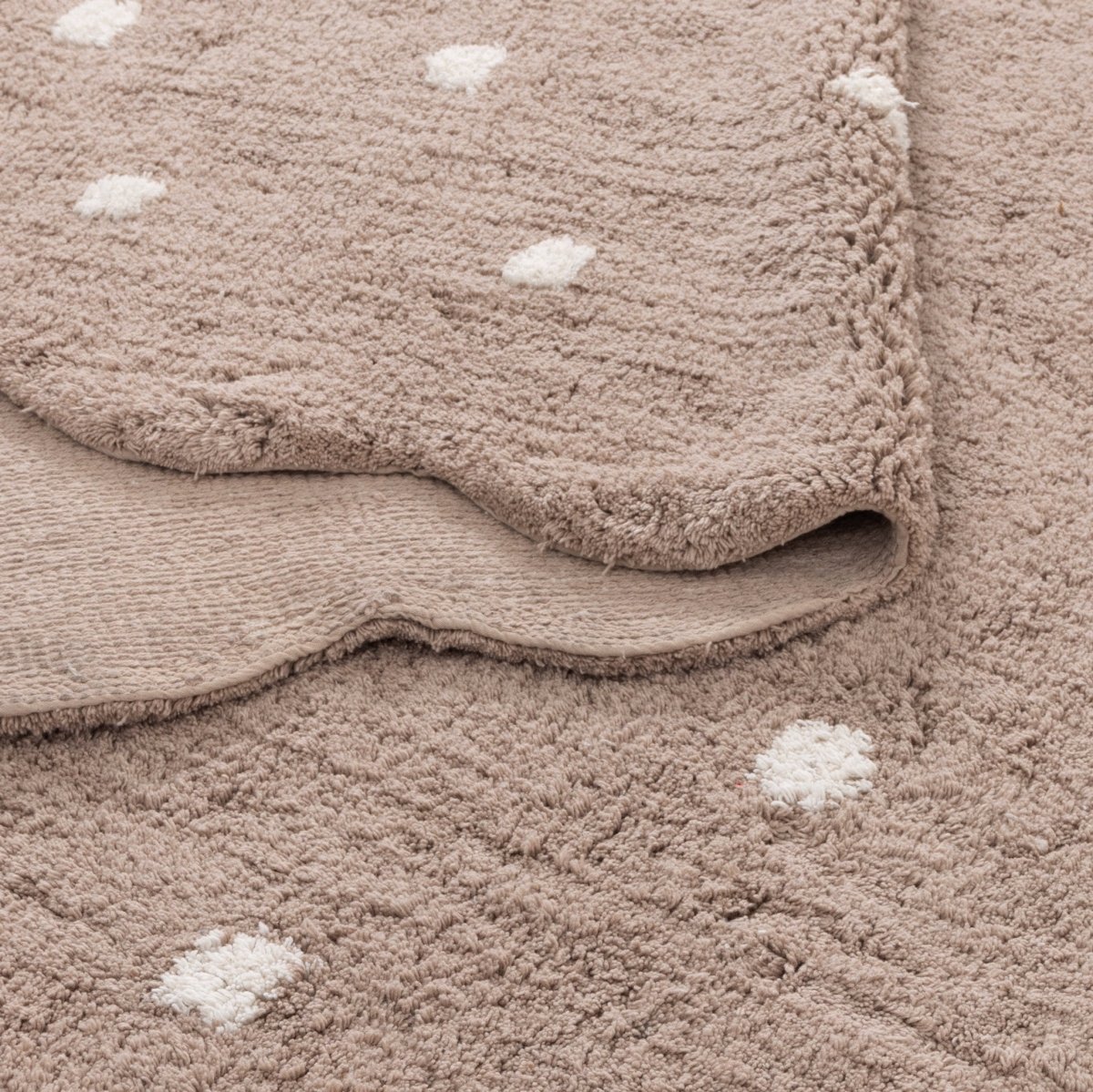 Elara Scalloped Mushroom Beige Kids Round Rug
