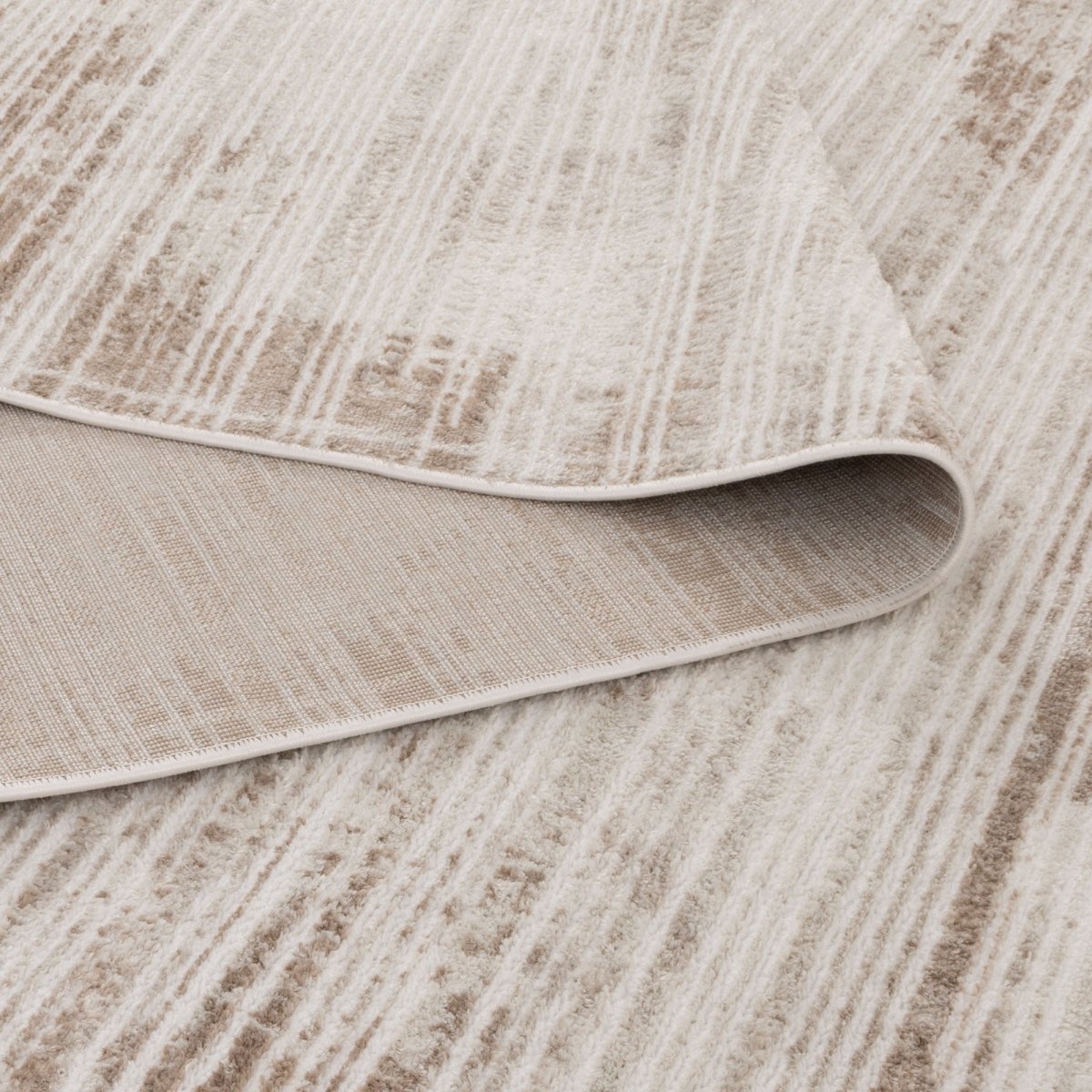 Eloura Distressed Lines Brown Rug