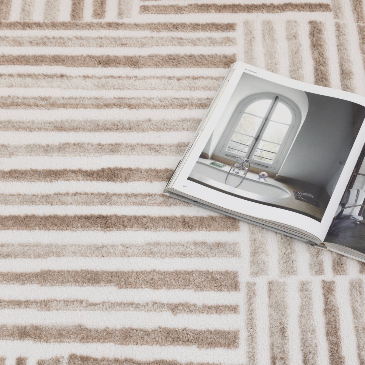 Eloura Geometric Lines Brown Rug