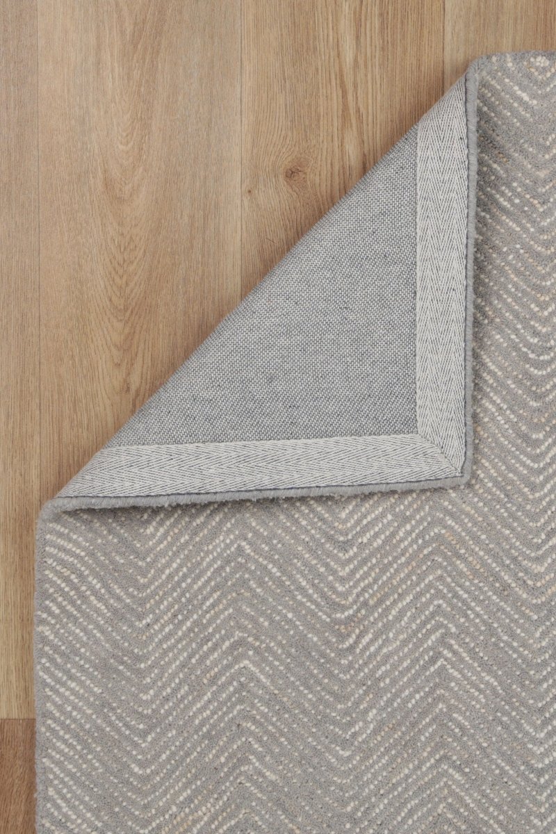 Enchant Chevron Ash Rug Wool Rug Area Rug | Ruggy