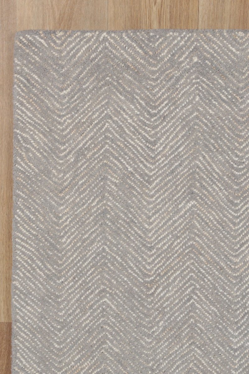 Enchant Chevron Ash Rug Wool Rug Area Rug | Ruggy