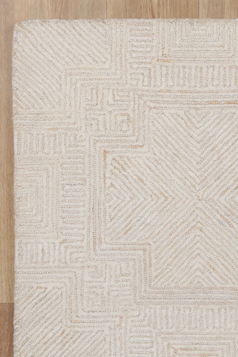 Enchant Labyrinth Beige Wool Rug Area Rug | Ruggy