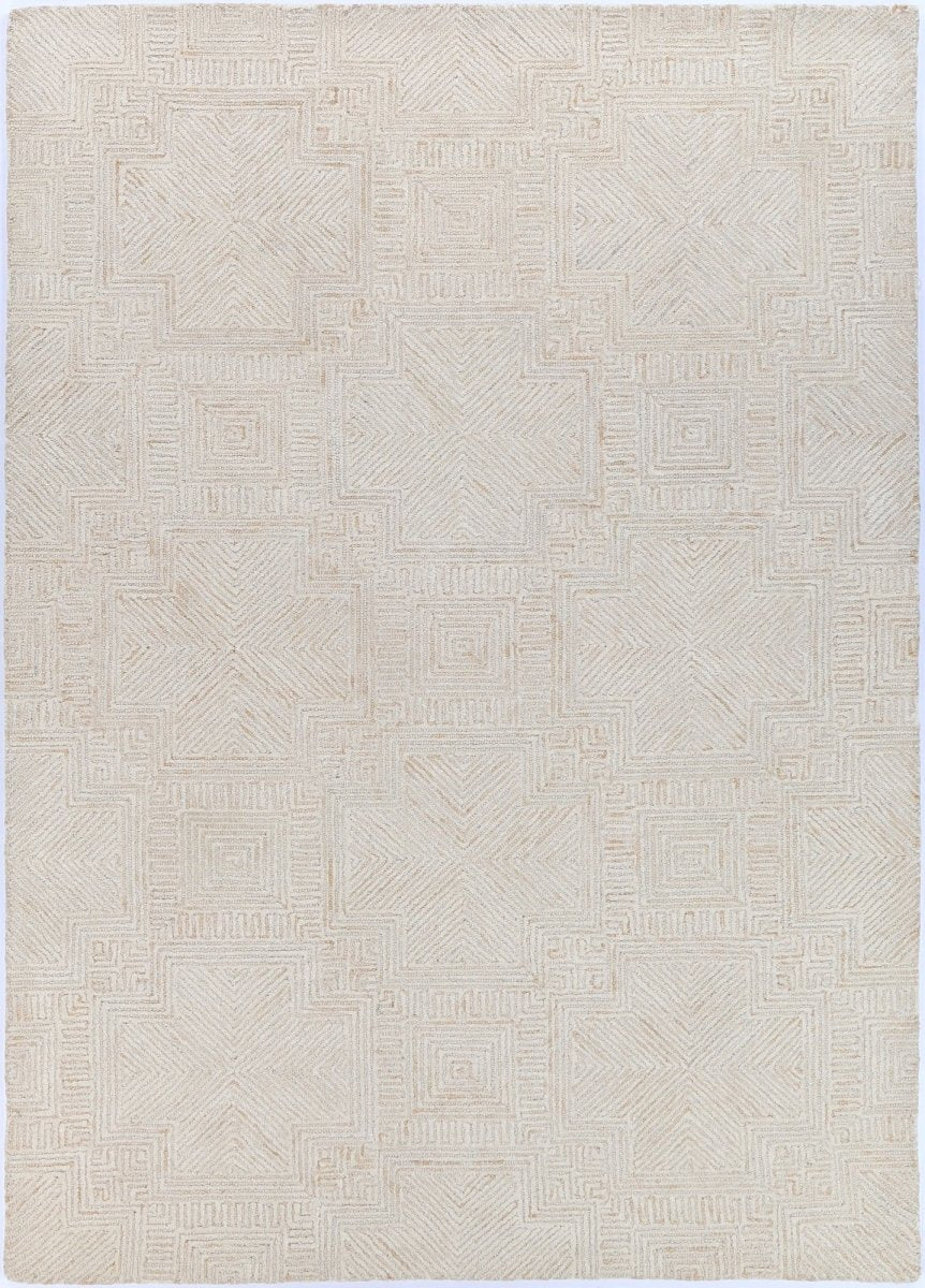 Enchant Labyrinth Beige Wool Rug Area Rug | Ruggy