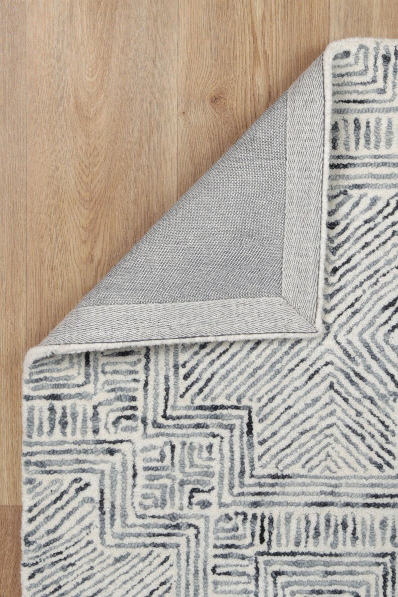 Enchant Labyrinth Charcoal Wool Rug Area Rug | Ruggy