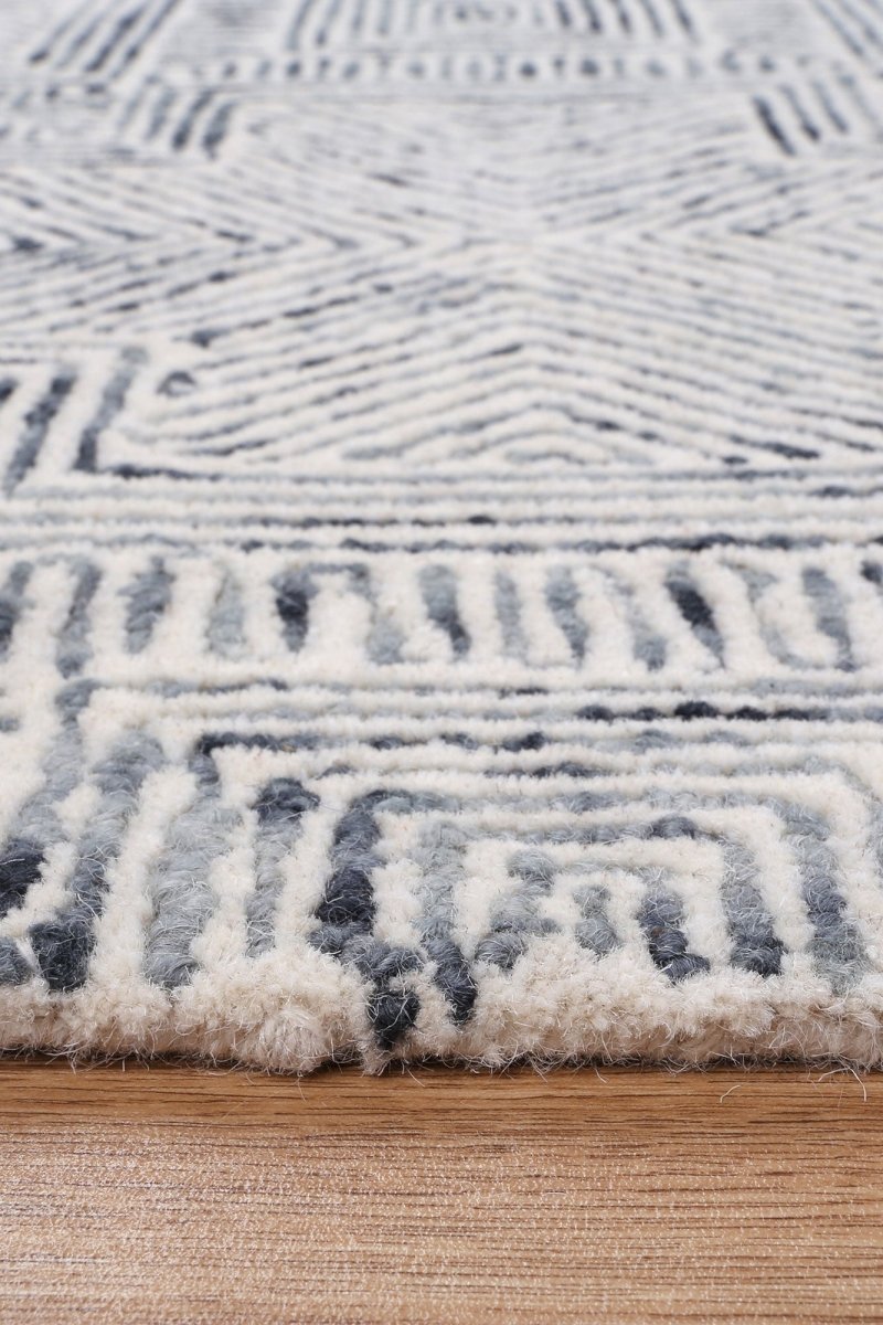 Enchant Labyrinth Charcoal Wool Rug Area Rug | Ruggy