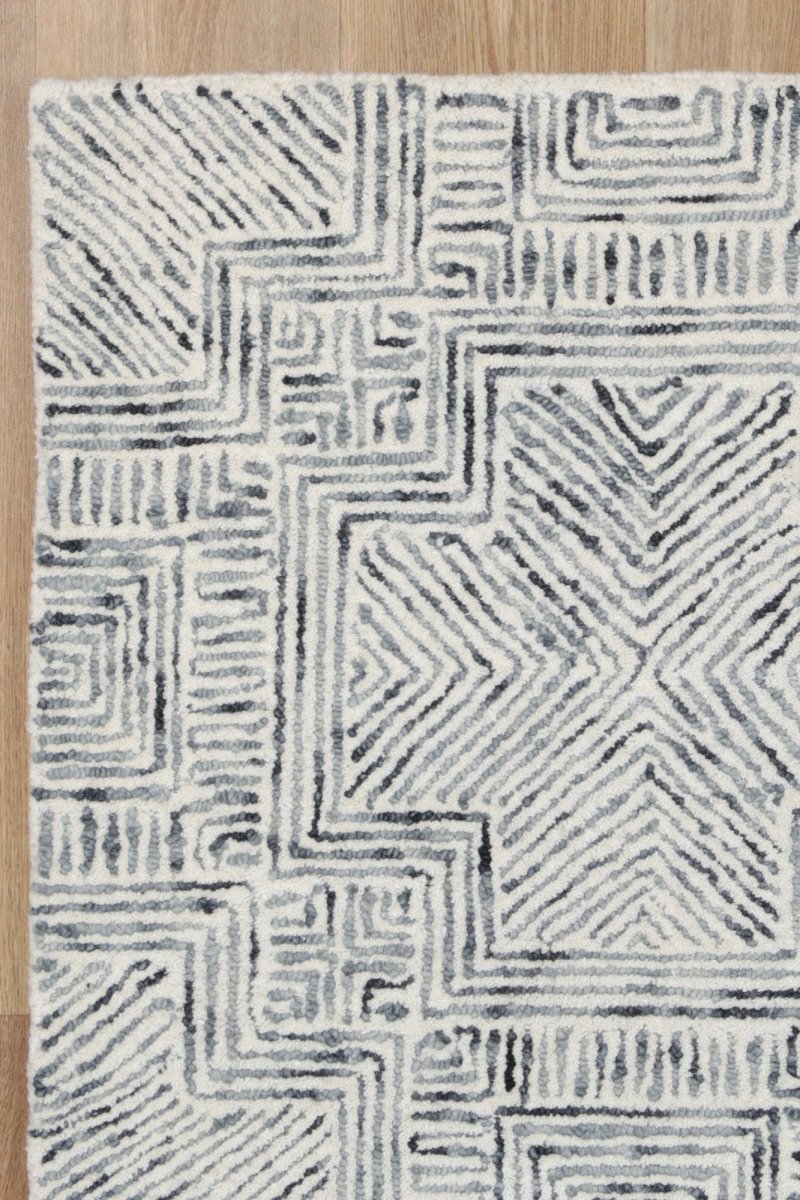 Enchant Labyrinth Charcoal Wool Rug Area Rug | Ruggy