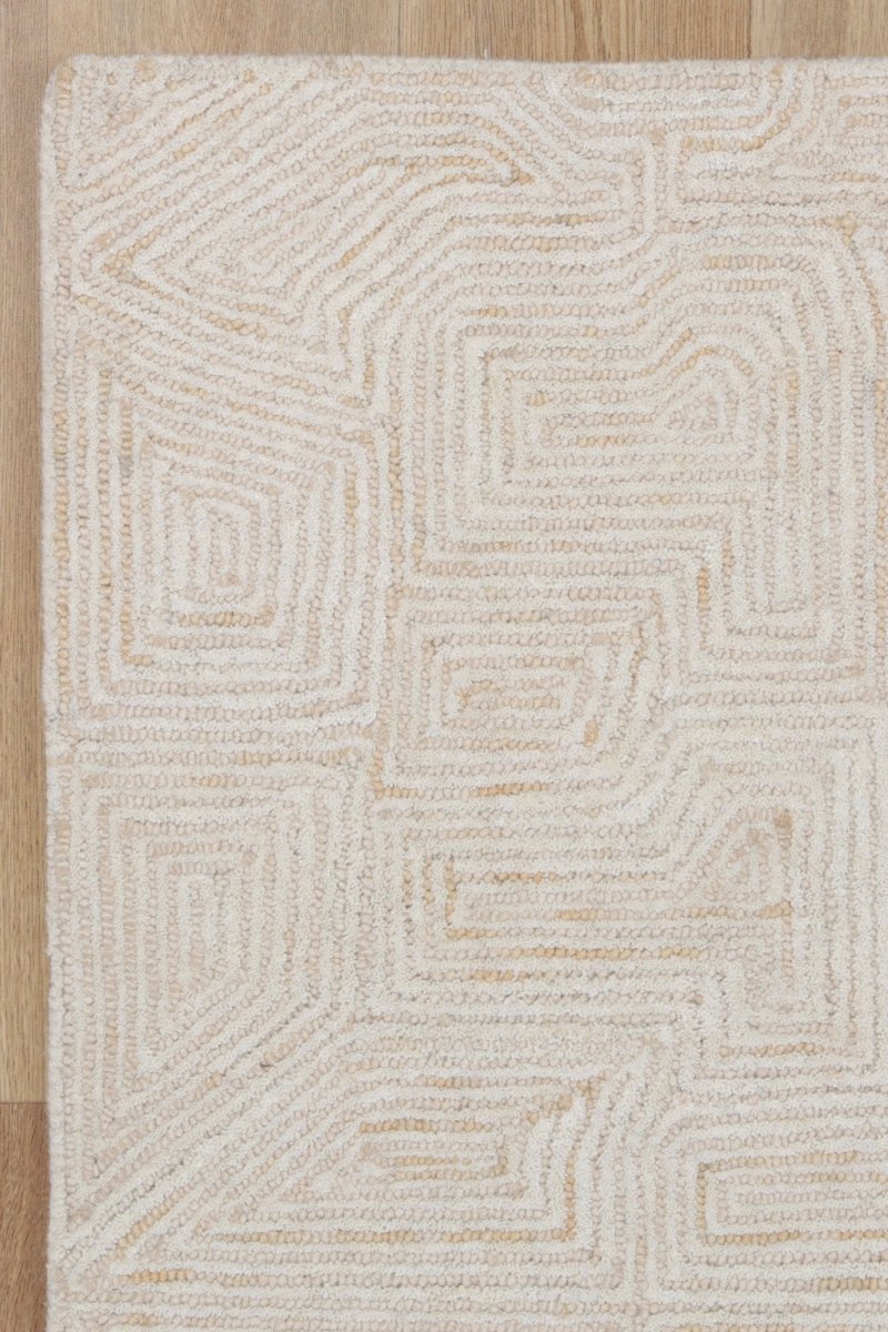 Enchant Maze Beige Tribal Rug Area Rug | Ruggy