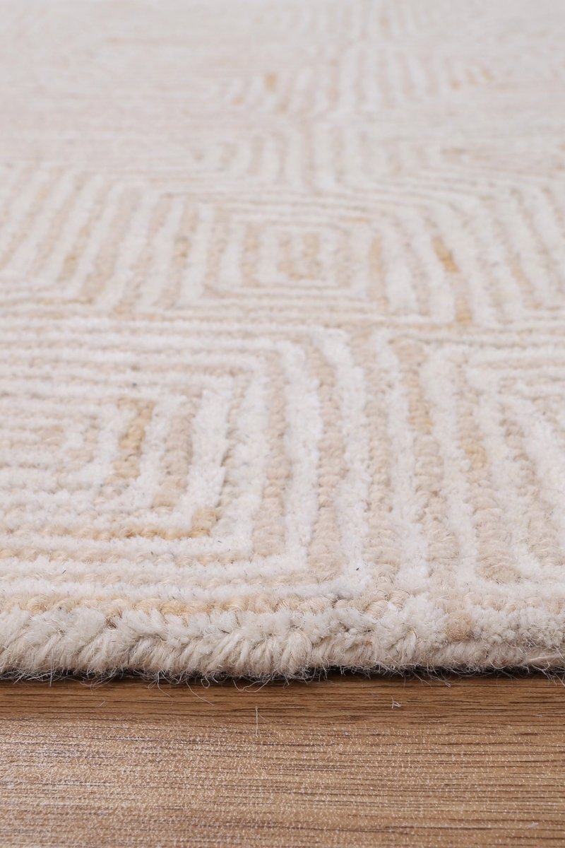 Enchant Maze Beige Tribal Rug Area Rug | Ruggy