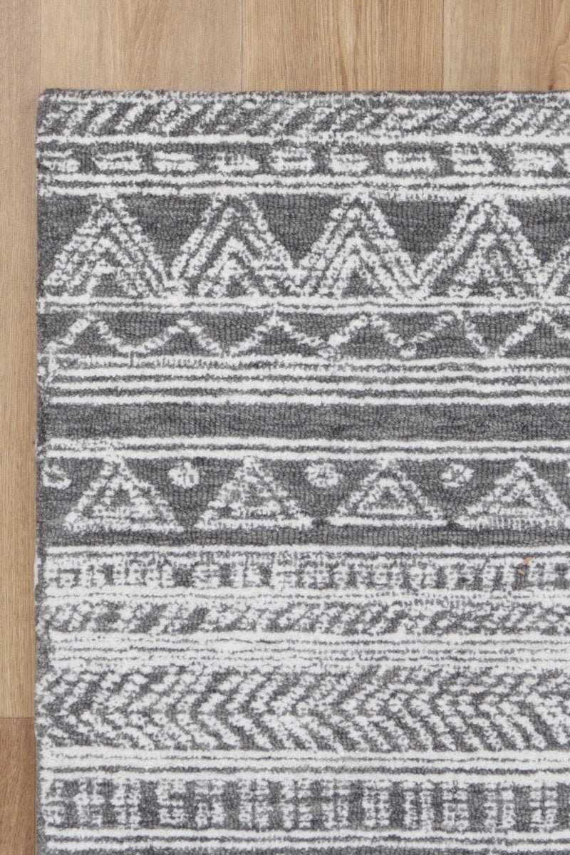 Enchant Zulu Charcoal Tribal Rug Area Rug | Ruggy