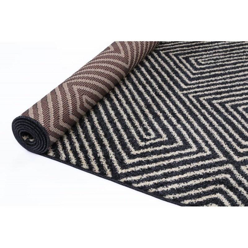 Esker Maze Black Rug