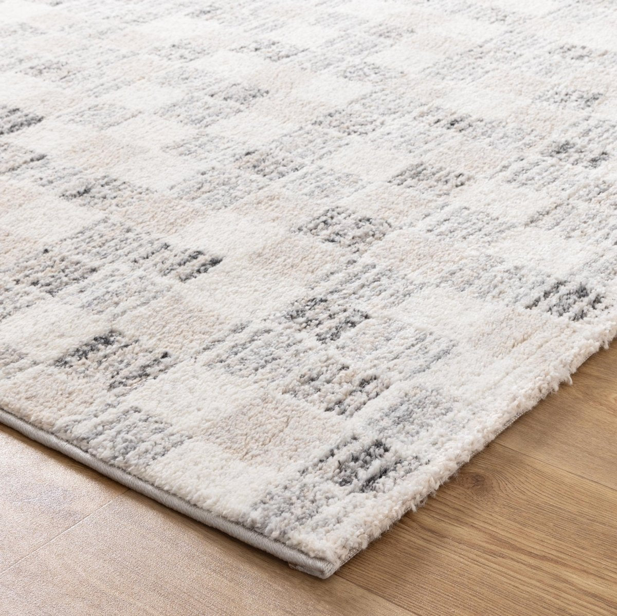 Fjord Grey Beige Checkered Rug