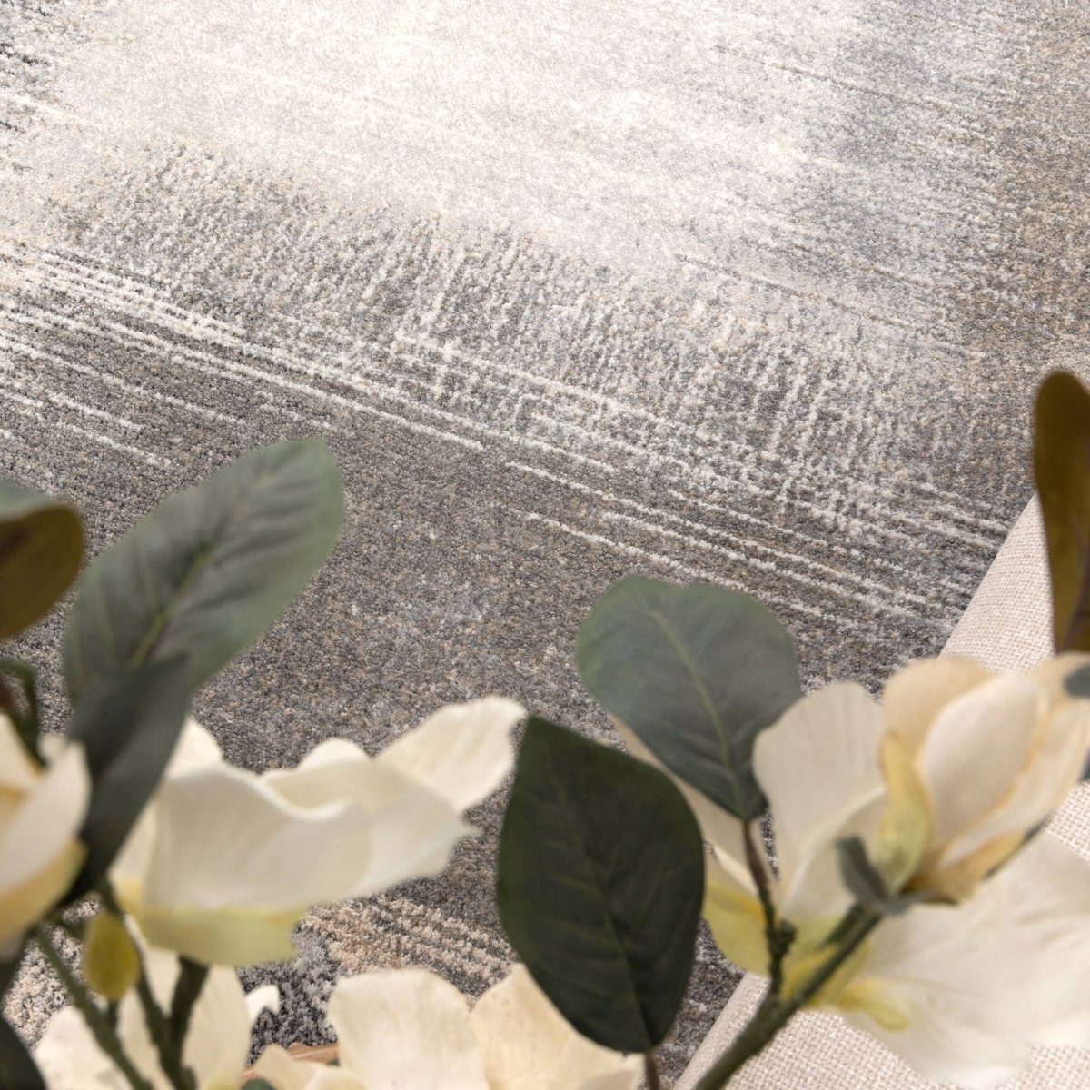 Fjord Grey Beige Faded Abstract Rug