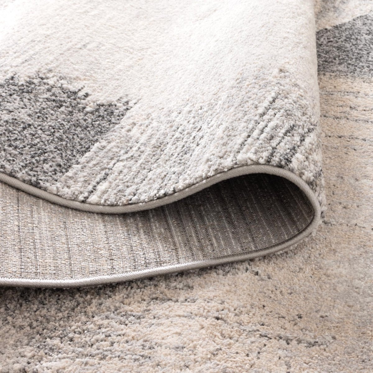 Fjord Grey Beige Faded Abstract Rug