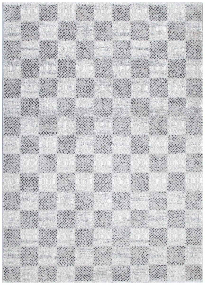 Fjord Grey Checkered Rug