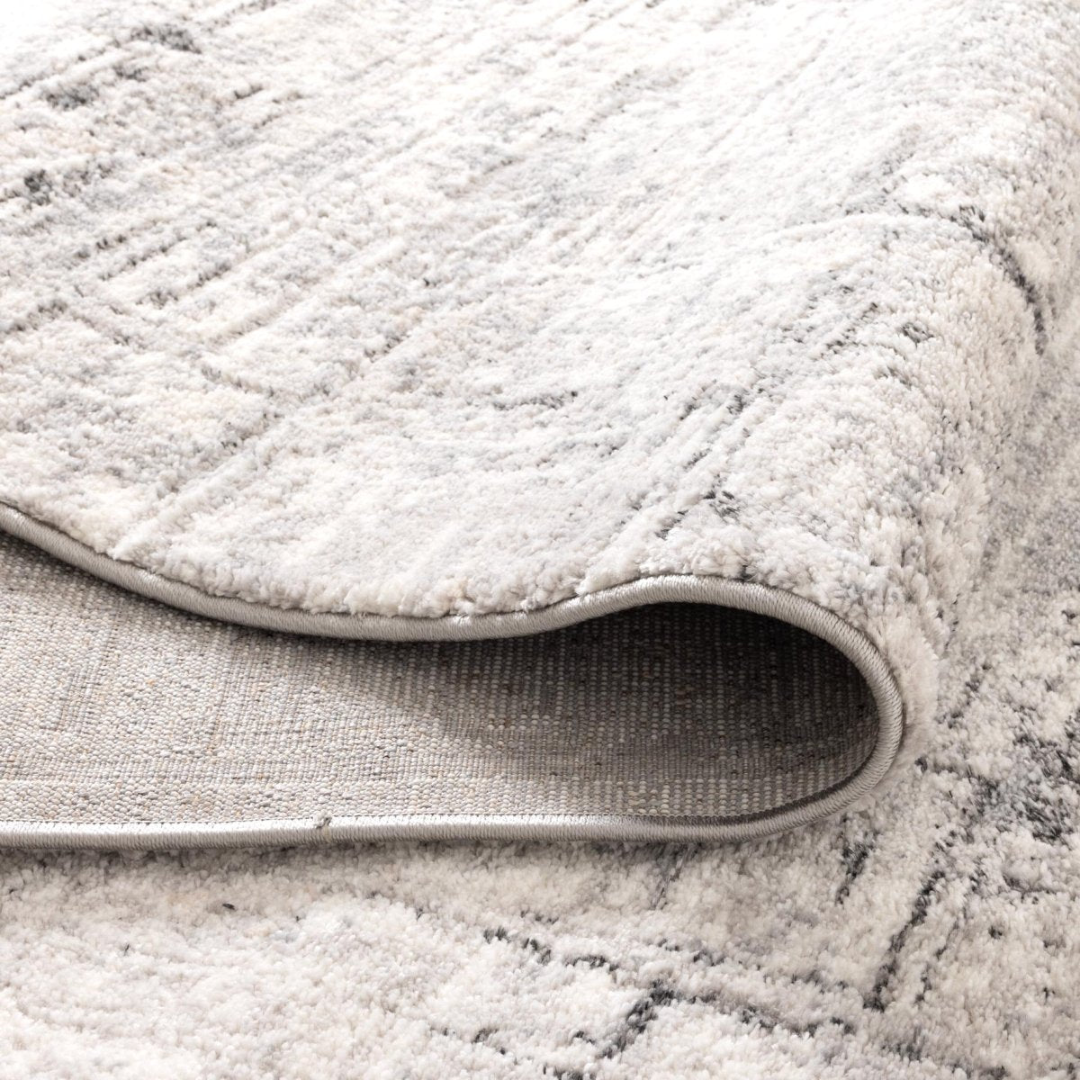 Fjord Grey Distressed Lines Rug