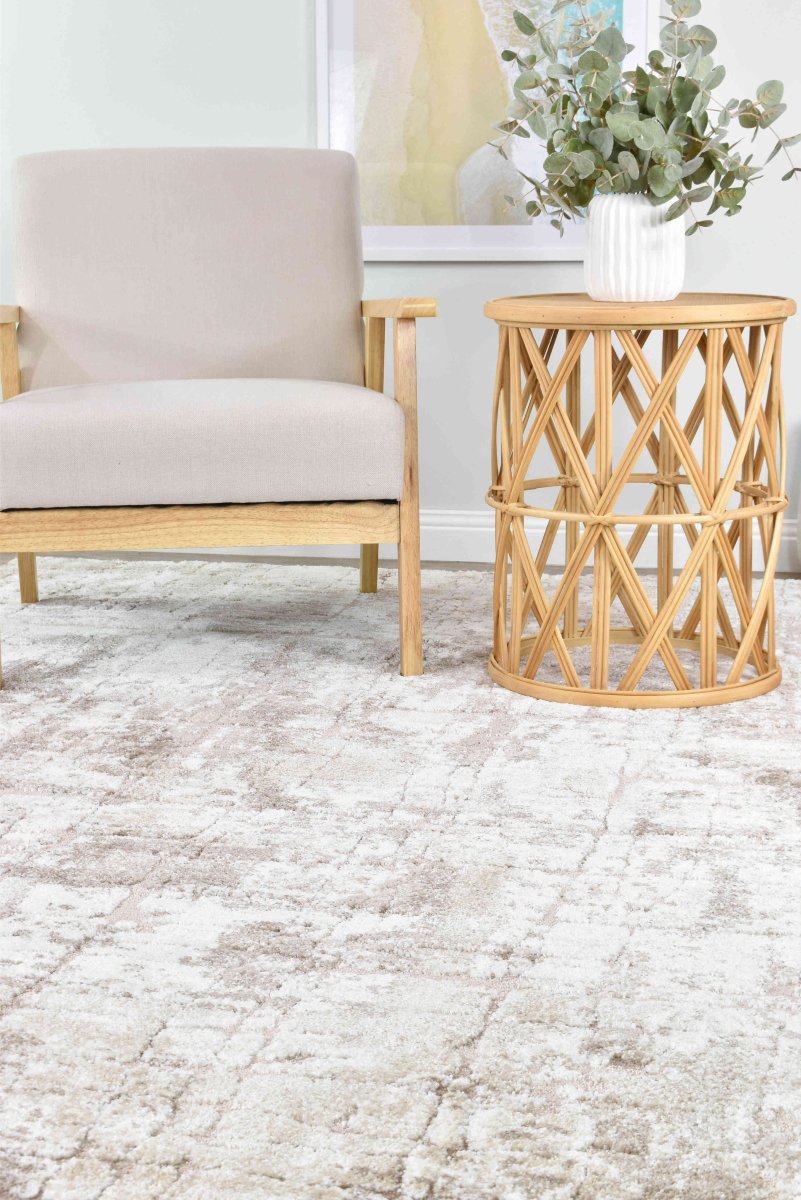 Fraser Brown White Modern Rug