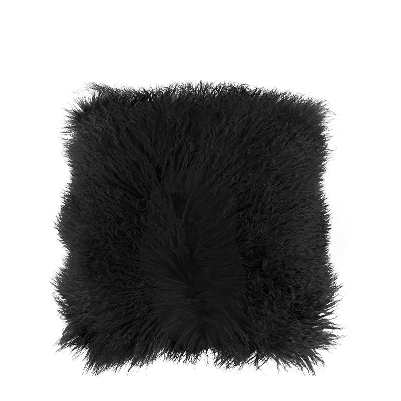 Fur Lambswool Black Cushion 40x40cm CUSHIONS > Fur | Ruggy