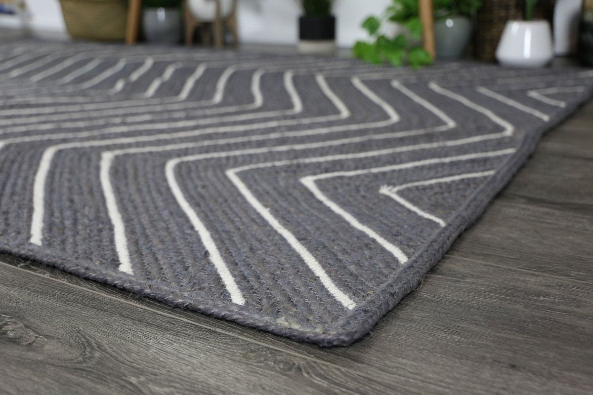 Glamour Grey Chevron Rug