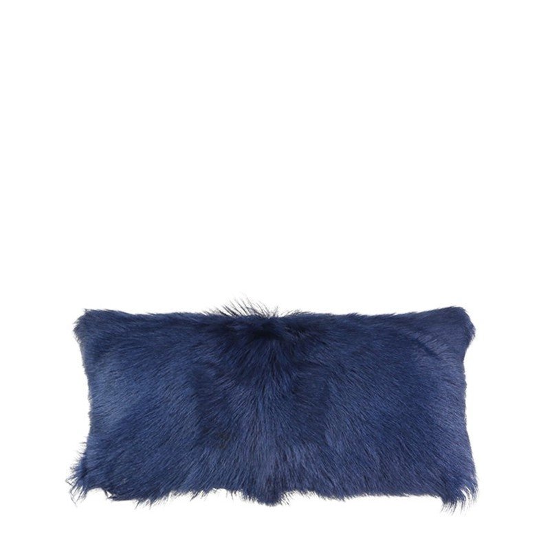 Goat Fur Navy Cushion 50x25cm CUSHIONS > Fur | Ruggy