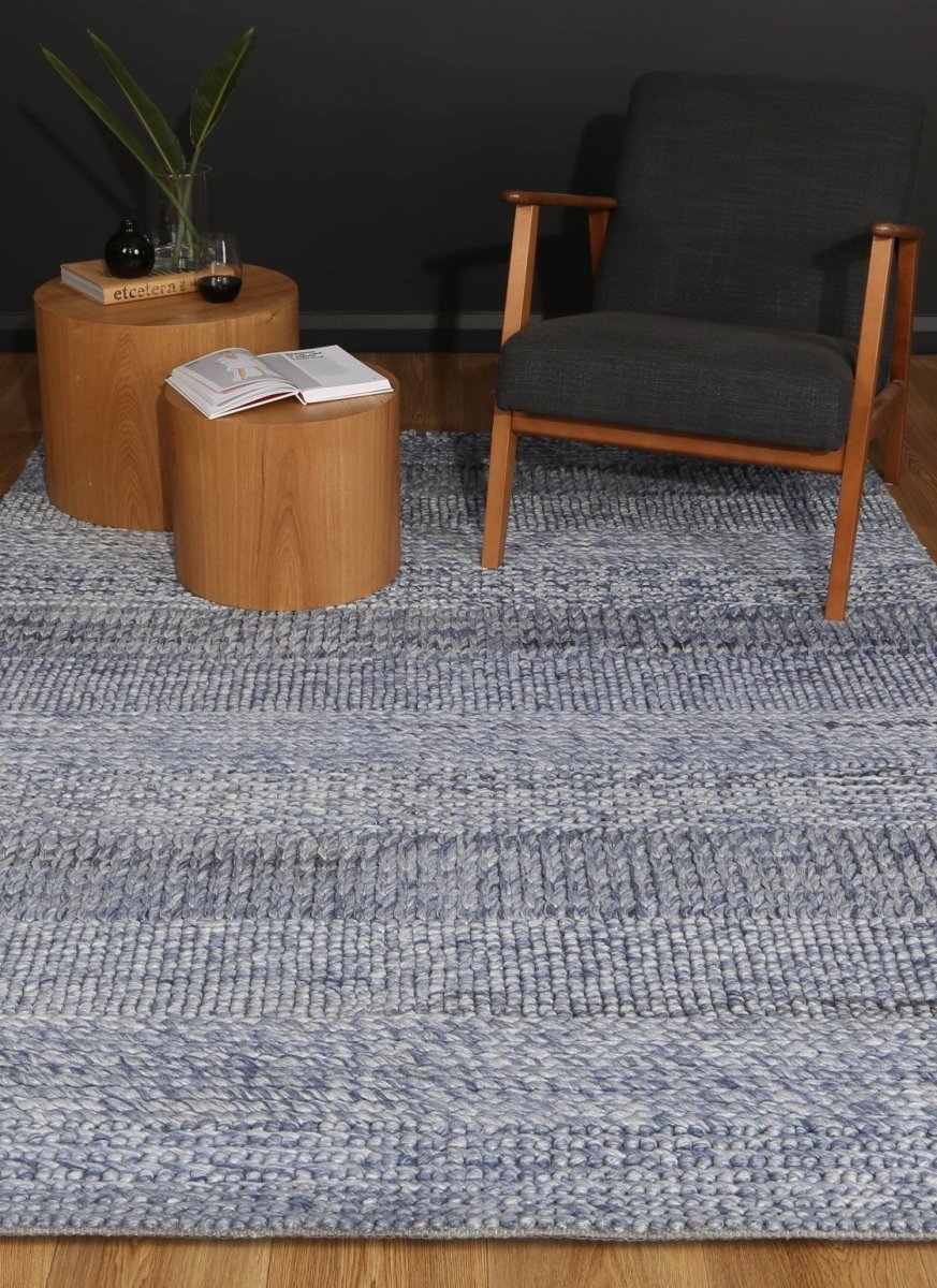 Grace Blue Wool Blend Rug