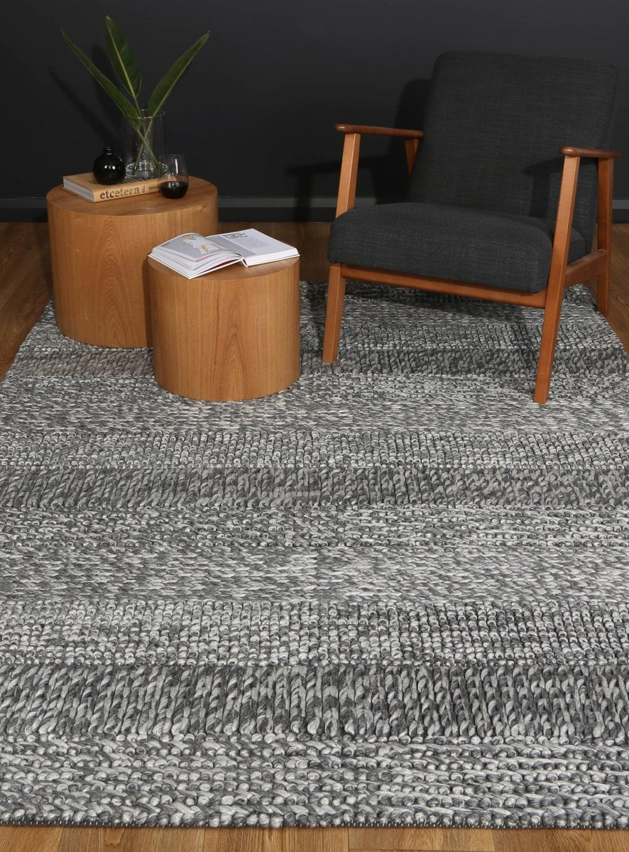 Grace Charcoal Wool Blend Rug